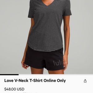 Charcoal and white lululemon love v neck tee